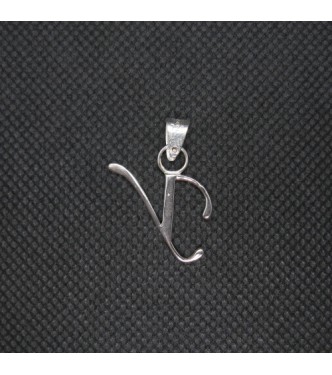 PE001443 Sterling Silver Pendant Charm Letter У Cyrillic Solid Genuine Hallmarked 925
